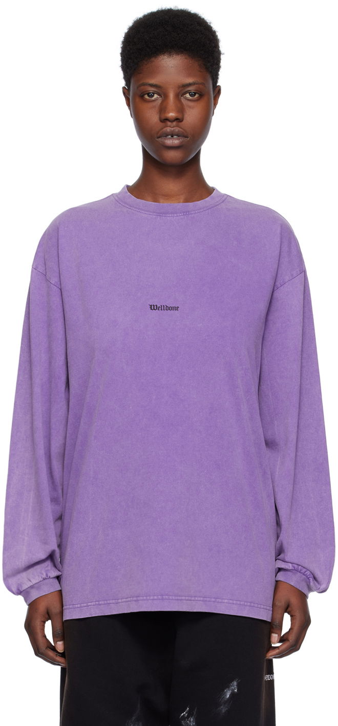 T-paita We11done We11done Vintage Horror Long Sleeve T-Shirt Violetti | WD-TT0-24-722-U-PP