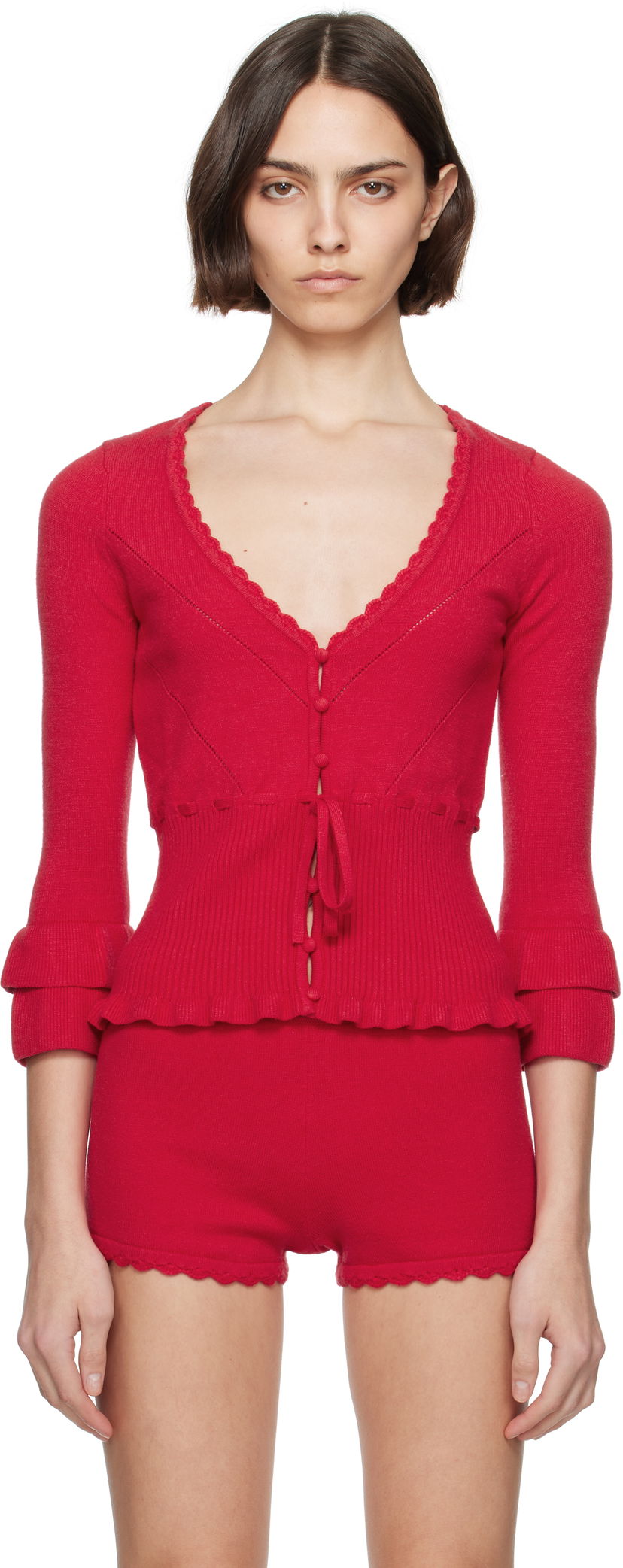 Villapaita GUIZIO Guizio Mathilde Knitted Cardigan Punainen | S25111S052