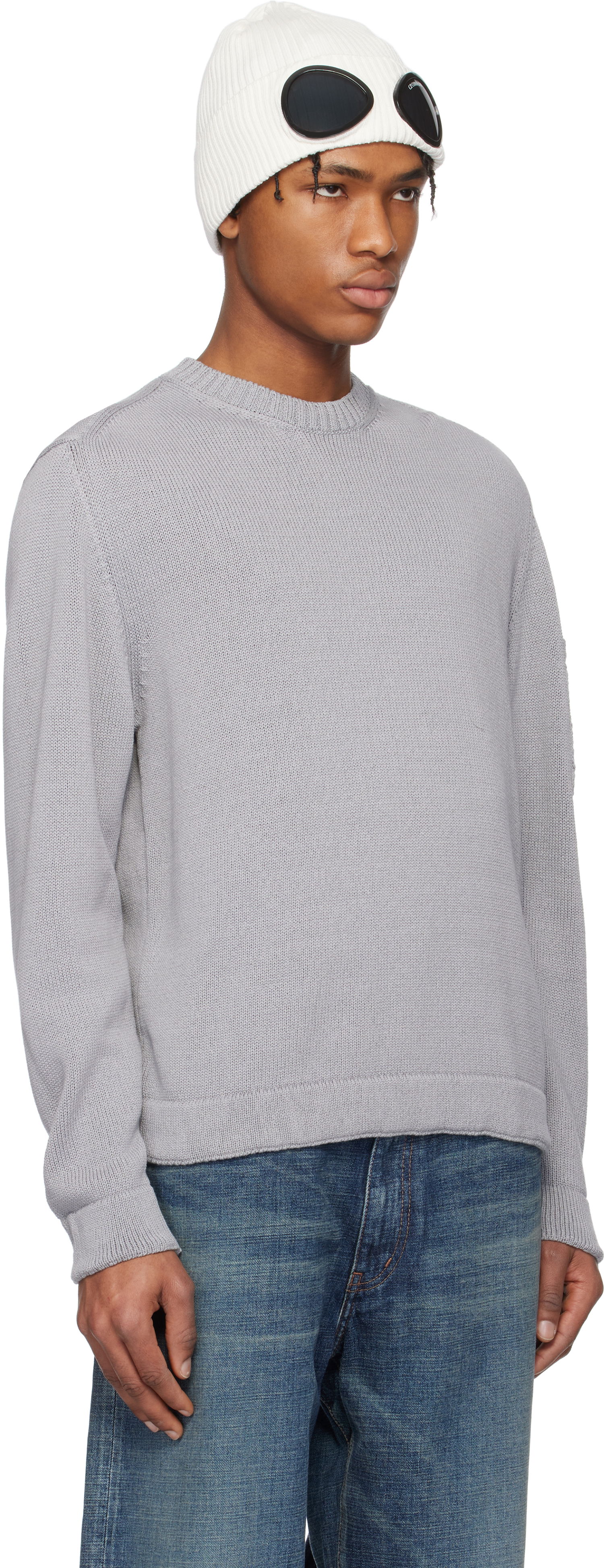 Villapaita C.P. Company C.P. Company Crewneck Lens Knit Sweater Harmaa | 18CMKN077A-110058A, 1