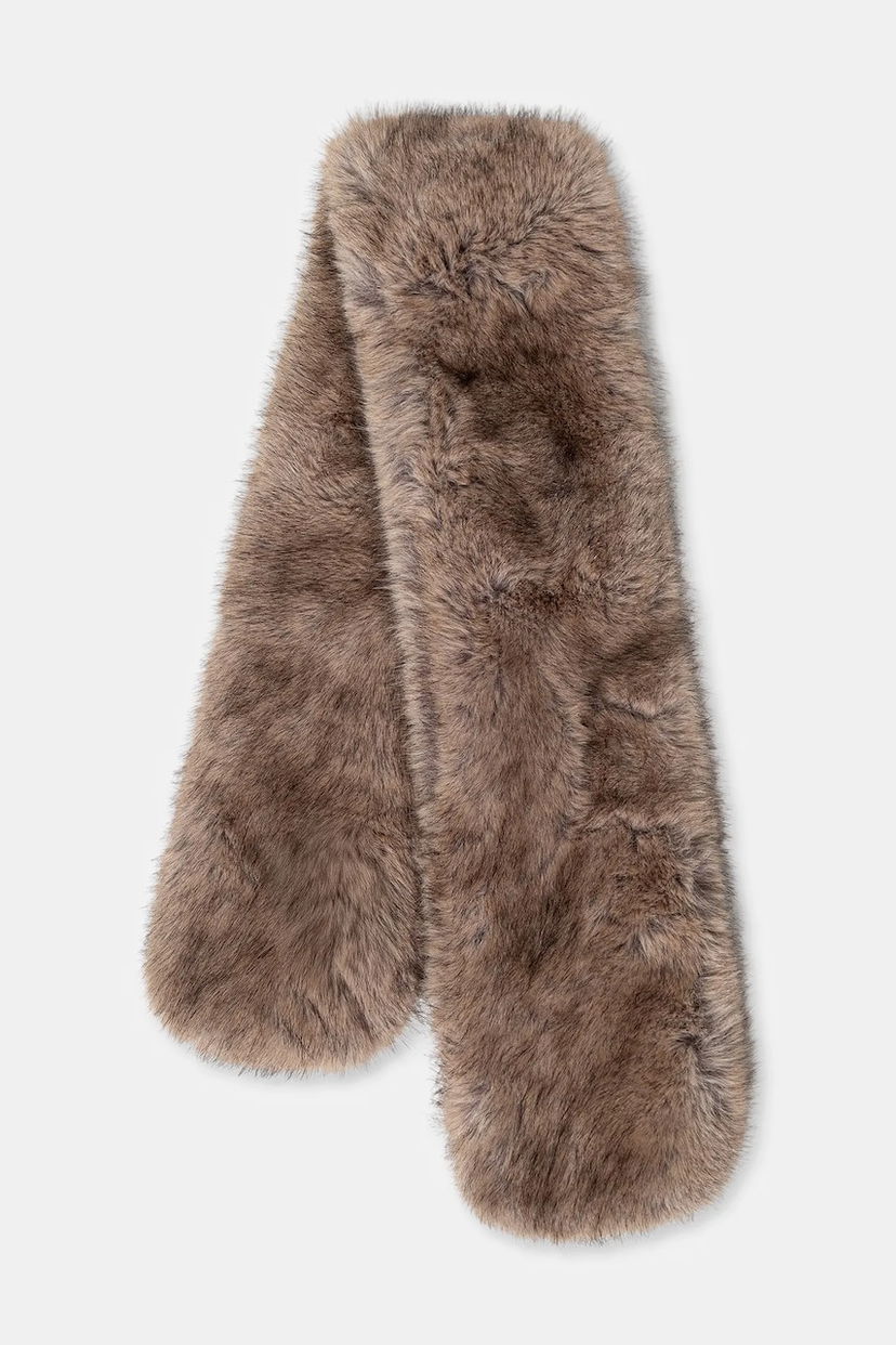 Huivi STAND STUDIO Lone Patterned Faux Fur Scarf Ruskea | 66566.9397