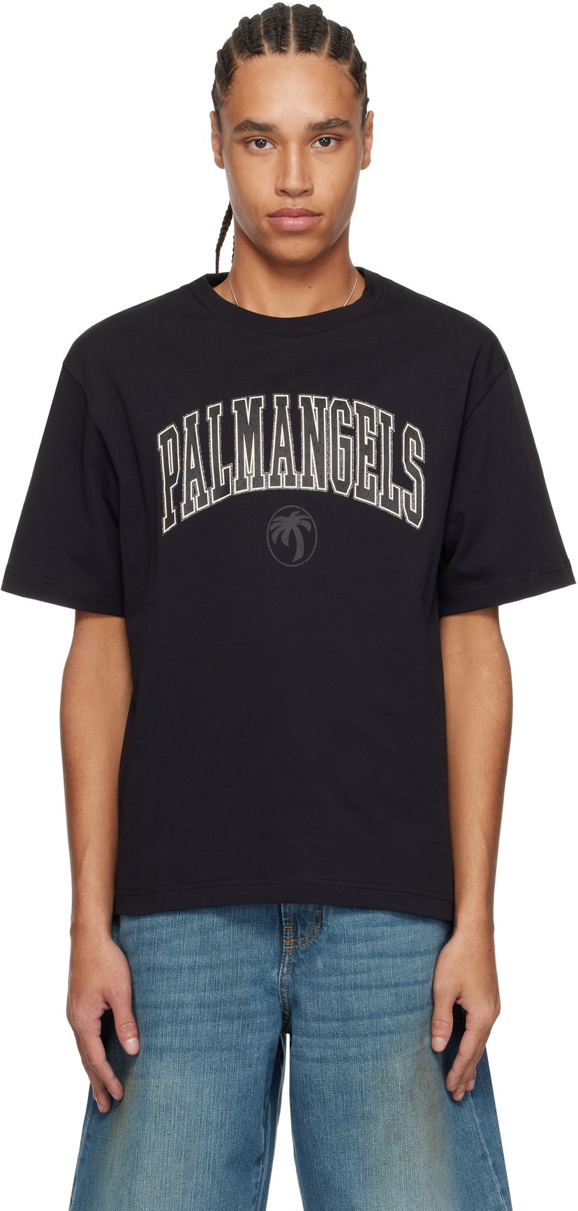 T-paita Palm Angels Palm Angels College Logo T-Shirt Musta | PMAA089S25JER0011013