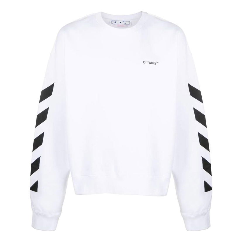 Huppari Off-White Off-White Side Stripe Long Sleeve Sweatshirt Valkoinen | OMBA058C99FLE0010110