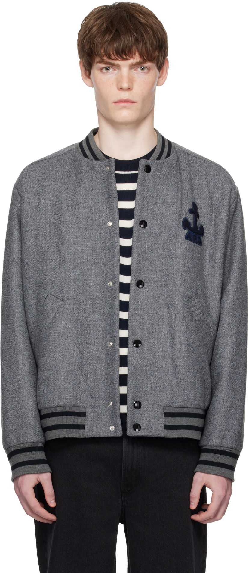 Bomber-takki A.P.C. A.P.C. Micka Wool Bomber Jacket Harmaa | WVBEB-M32010