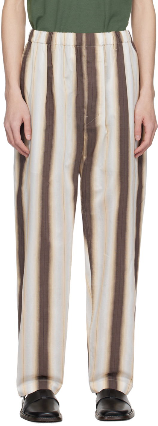 Housut LEMAIRE Lemaire Relaxed Striped Trousers Ruskea | PA1047 LF1259