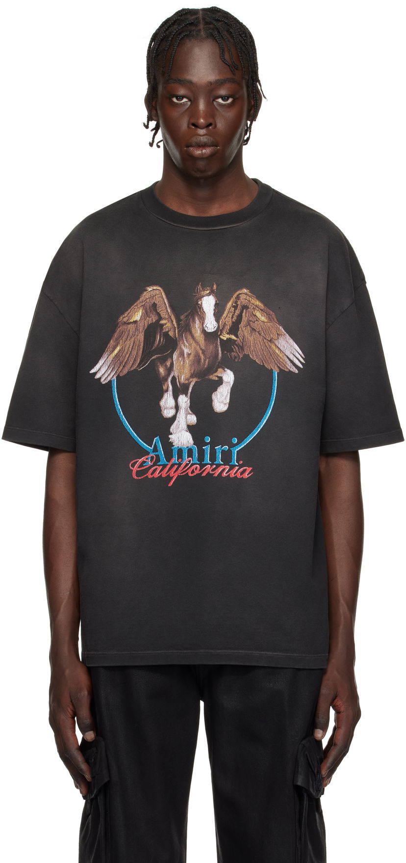 T-paita AMIRI Vintage Wash Pegasus Graphic T-Shirt Musta | AMJYTE1130