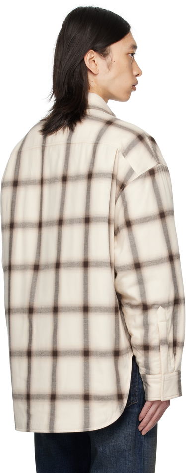 Paita Acne Studios Acne Studios Flannel Button-Up Overshirt Beige | B90845-, 2