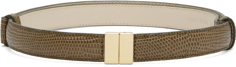 Vyöt TOTEME TOTEME Slide Clasp Lizard-Embossed Belt Vihreä | 253-WAM0033-LE0102