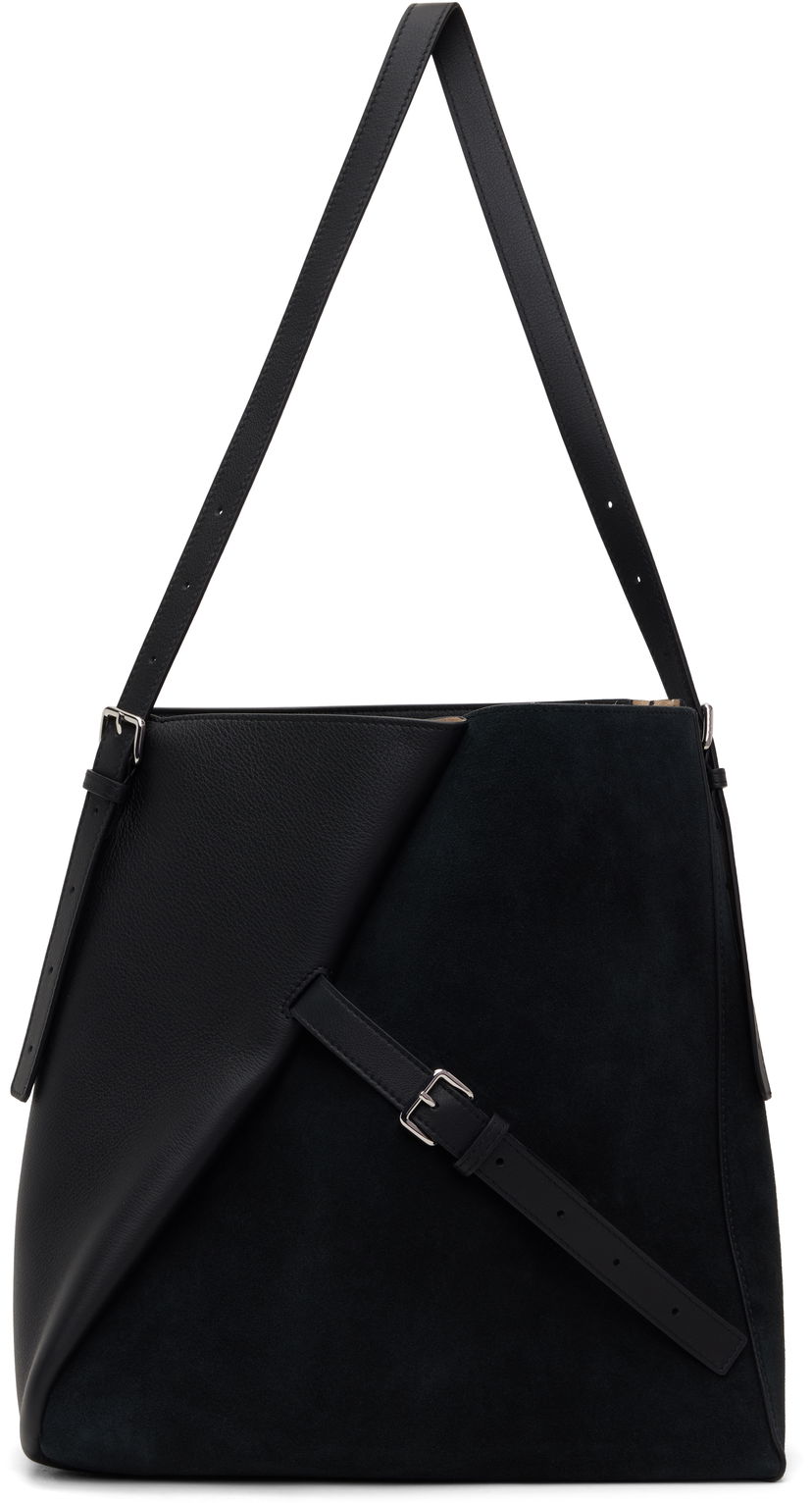 Olkalaukku Marni Marni Reverse Leather and Suede Tote Musta | SBMP0190U2 P8199