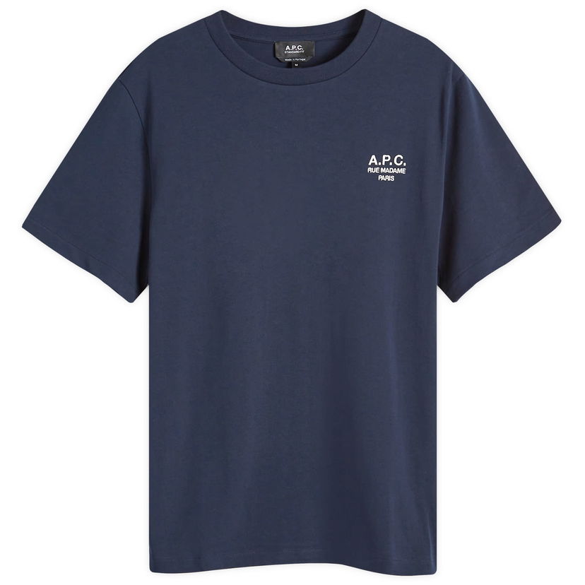 T-paita A.P.C. Rue Madame Logo T-Shirt Tummansininen | COHBU-M26388-TIQ