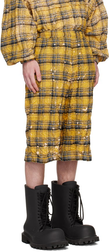 Shortsit We11done We11done Crinkled Check Shorts Keltainen | WD-PT1-23-254-U-YE, 1
