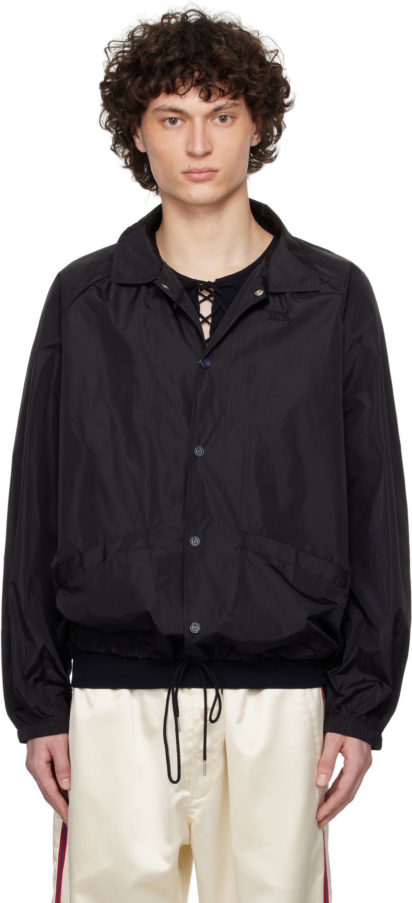 Tuulitakki Bode Bode Nylon Track Jacket Musta | MRS25JA026
