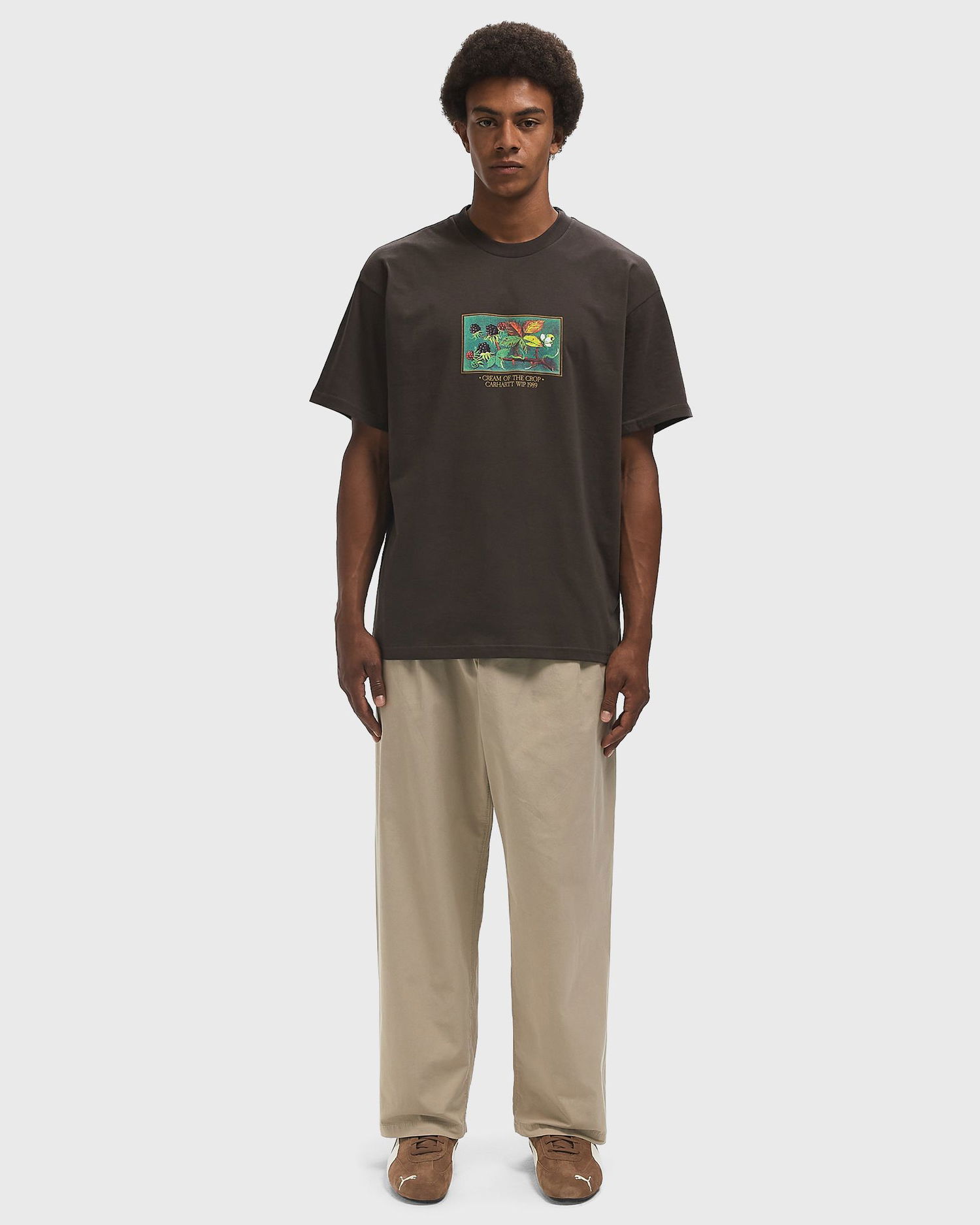 Housut Carhartt WIP Evan Pleated Cropped Trousers Beige | I035563-G1.GD, 1