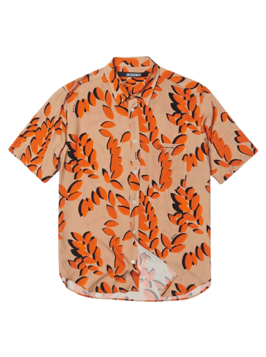 Paita Jacquemus La Chemise Melo Leaves Print Punainen | 225SH006-1002-7AN