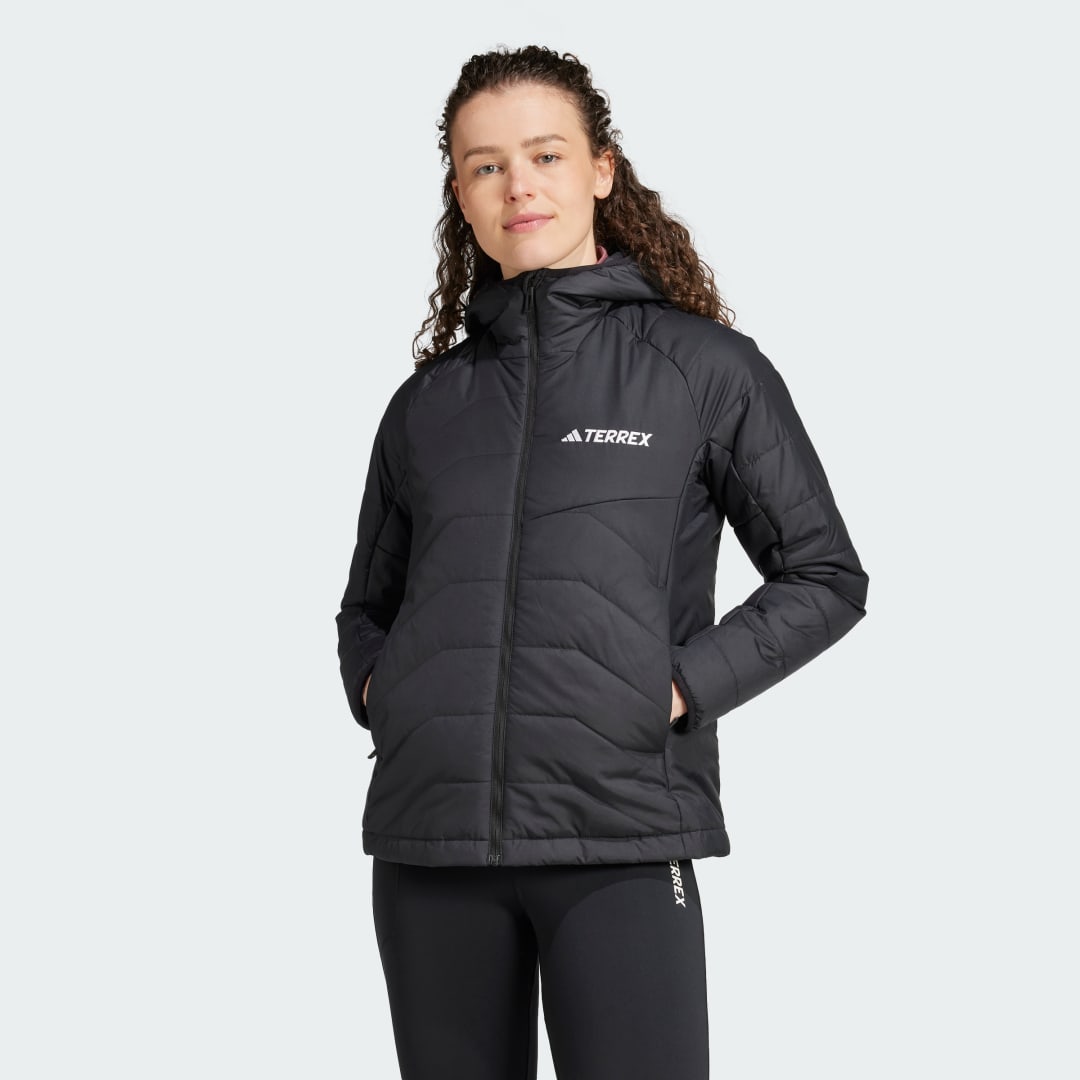 Puffer takki adidas Performance Insulated Hooded Musta | IM7668, 0