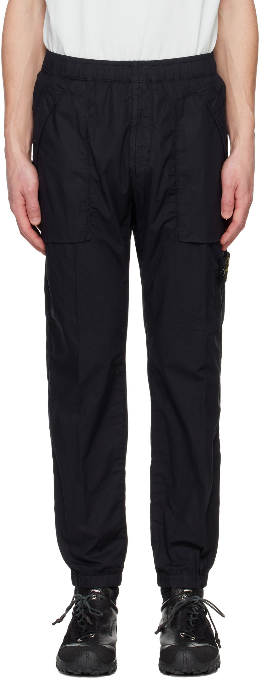 Cargo housut Stone Island Stone Island Stretch Cotton Tela Paracadute Sweatpants Musta | K1S15 3100017 S0003