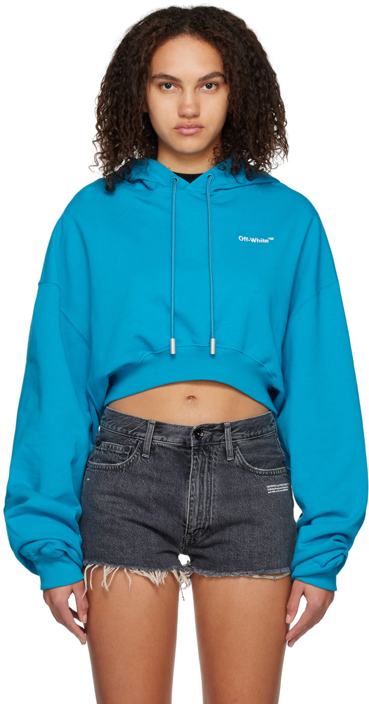 Huppari Off-White Blue For All Helv Hoodie Sininen | OWBB050S23JER0014901
