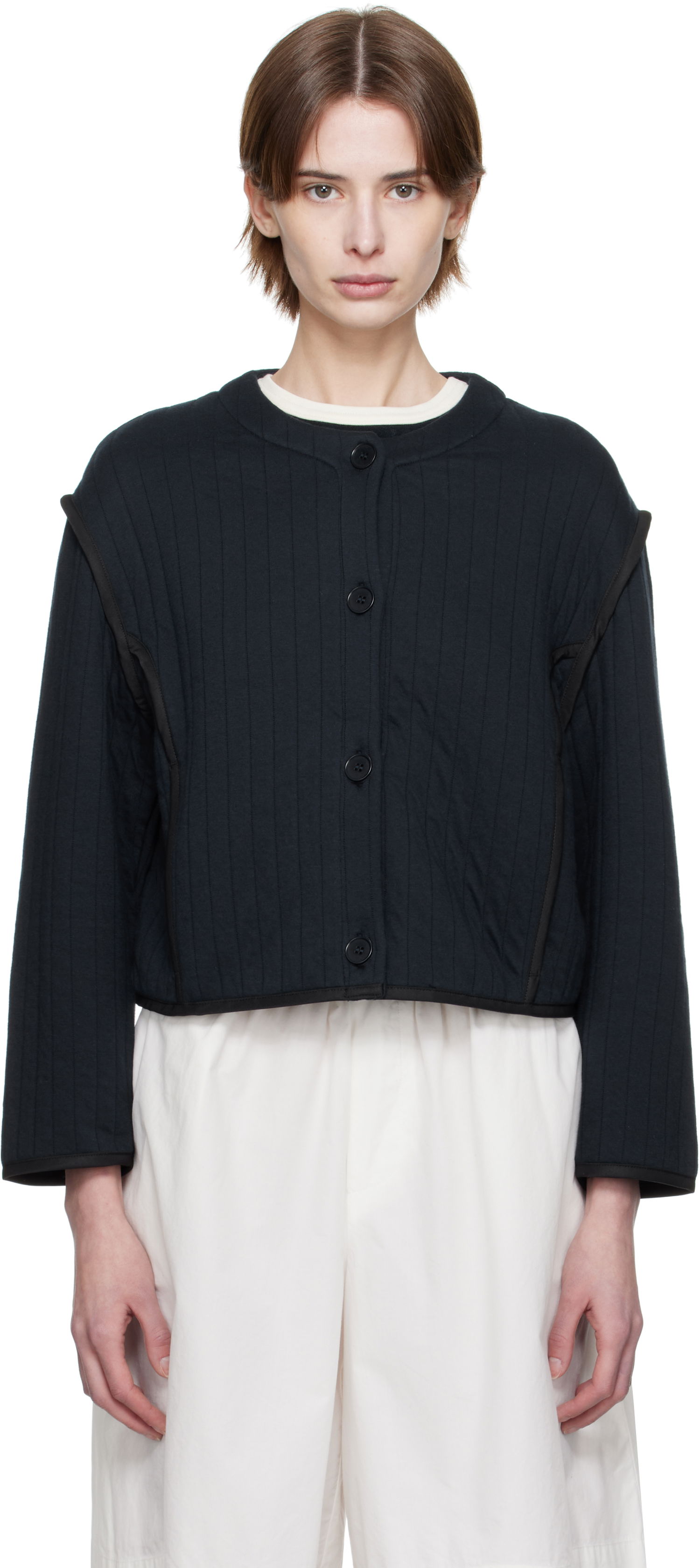 Villapaita A.P.C. A.P.C. Garance Cropped Quilted Jacket Musta | COHGW-F32010, 0
