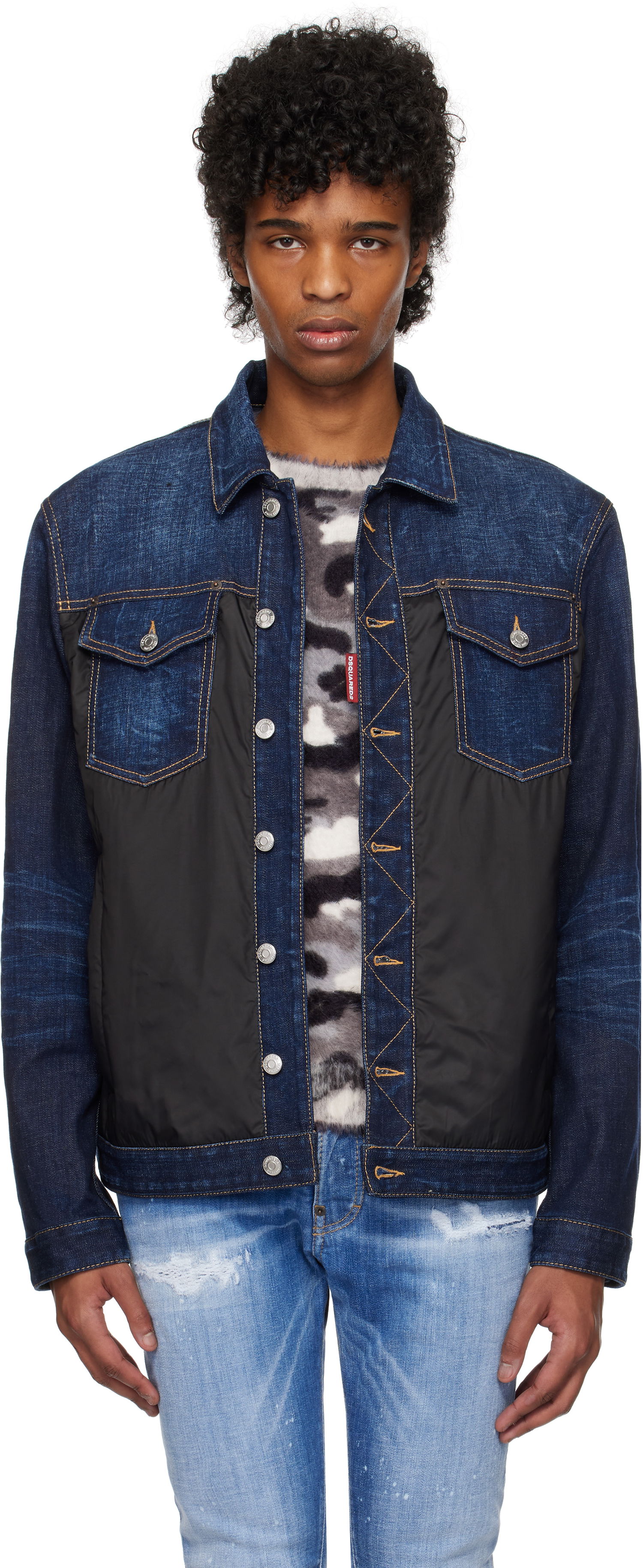Takki DSQUARED2 Dsquared2 Denim Puffer Jacket Sininen | S74AM1576_S30664, 0