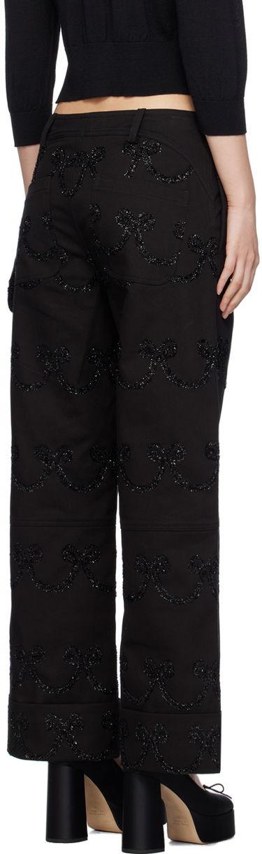 Housut Simone Rocha Simone Rocha Patterned Wide-Leg Trousers Musta | 4101 1062, 2
