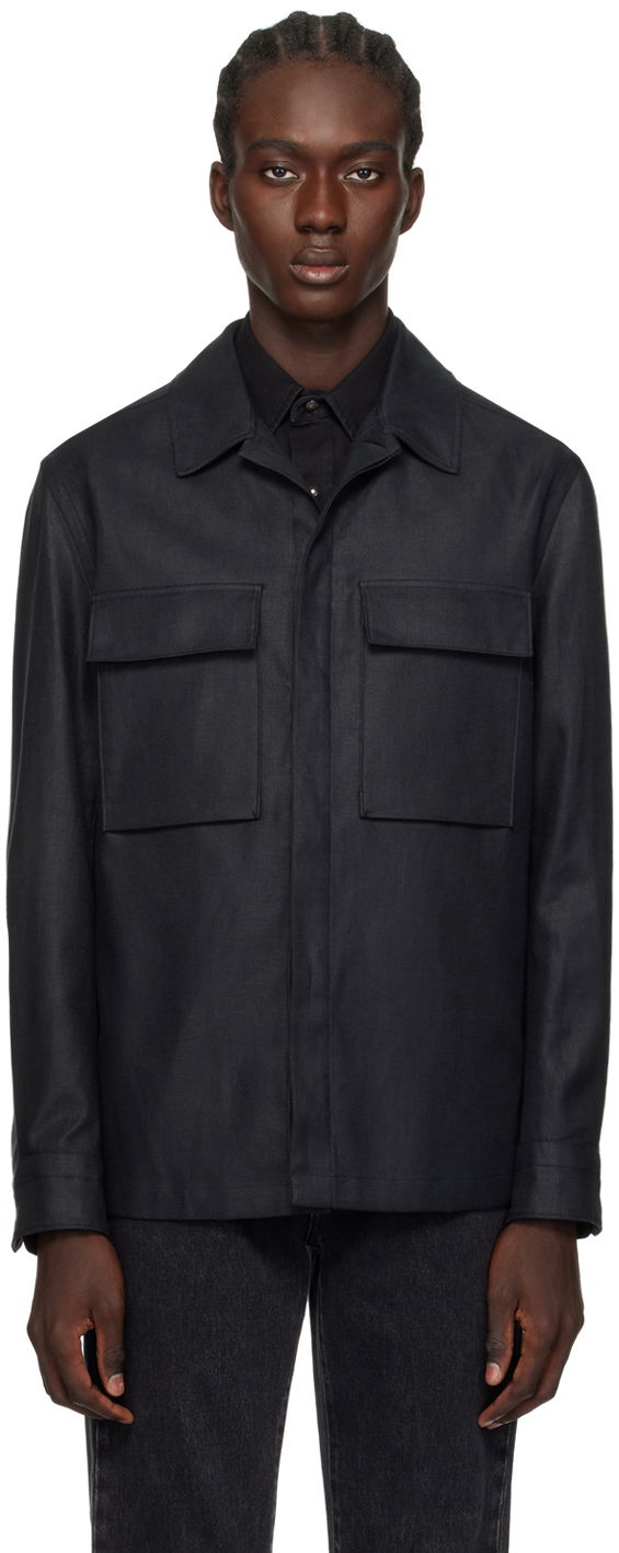Paita ZEGNA Long Sleeve Shirt Musta | UDV60A7-SOT10