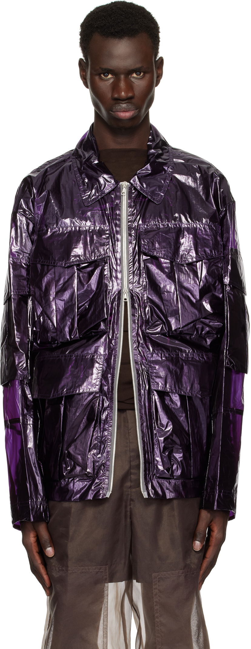 Tuulitakki Dries Van Noten Dries Van Noten Overdyed Transparent Jacket Violetti | 251-020532-1258