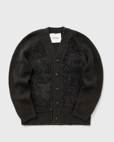 Villapaita CLOSED V-Neck Button-Front Mixed-Texture Cardigan Musta | C86448-93Q-22-164, 2