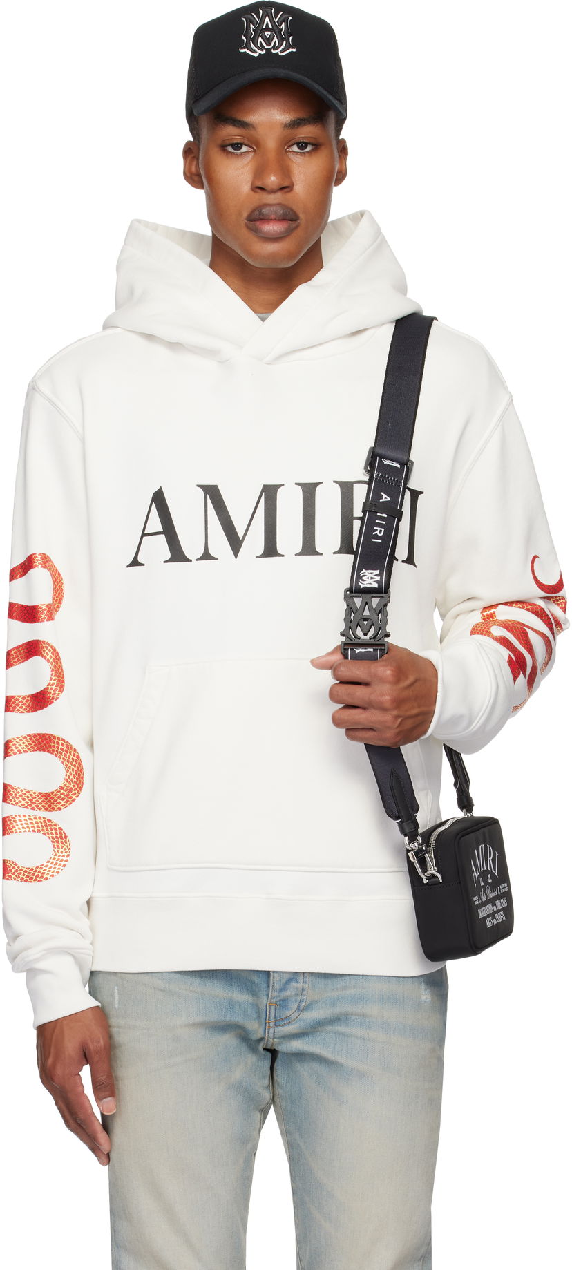 Huppari AMIRI 'Snake' Print Hoodie Valkoinen | AMJYHD1099
