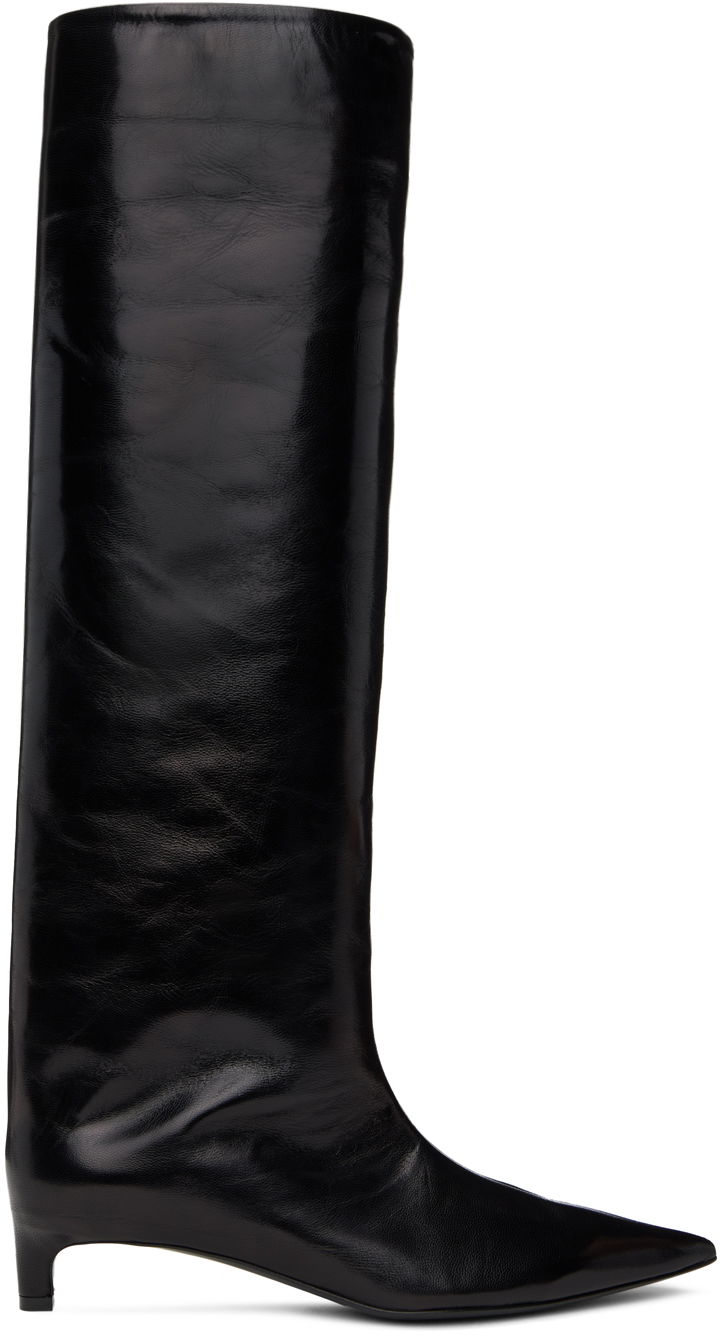 Tennarit ja kengät Jil Sander Black Pointed Toe Tall Boots Musta | J15WW0009_P2958