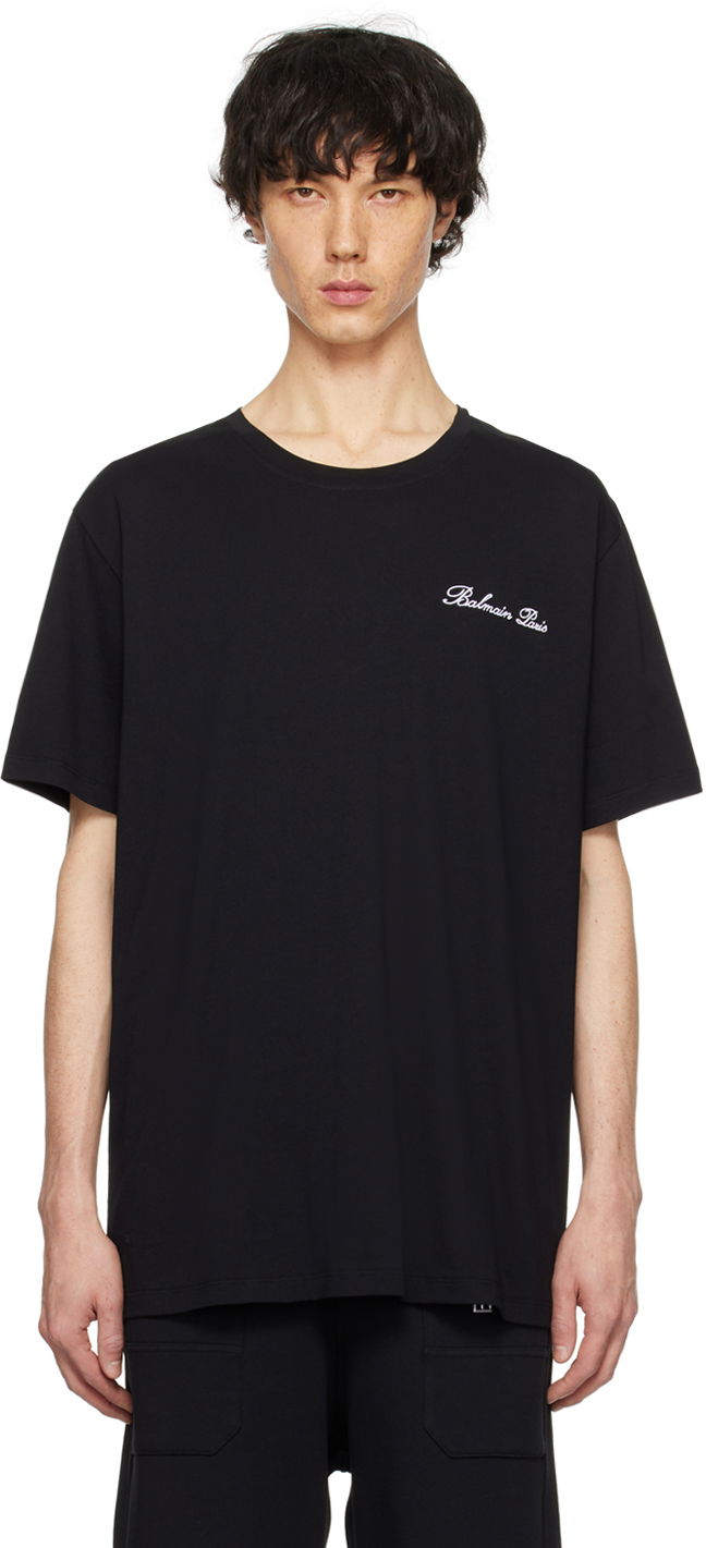 T-paita Balmain Signature T-Shirt Musta | CH1EG010BC68