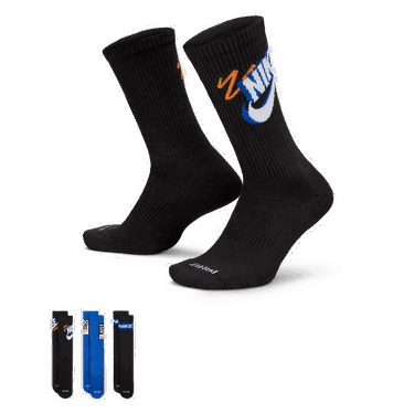 Sukat Nike Everyday Plus Mid-High Socks (3 Pairs) Musta | HJ9339-902, 1