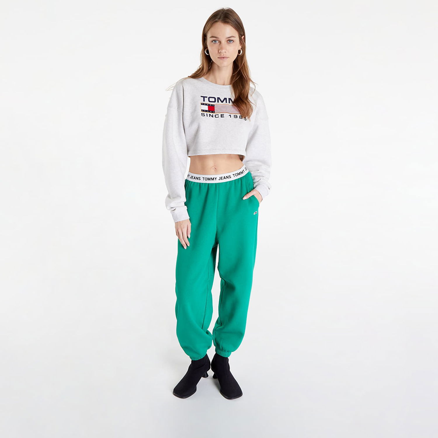 Huppari Tommy Hilfiger Tommy Jeans Super Crop Harmaa | DW0DW14801 PJ4, 1