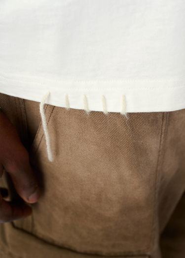 T-paita AXEL ARIGATO Men's Relaxed Fit T-Shirt with Drawstring Hem Valkoinen | A3443001, 6