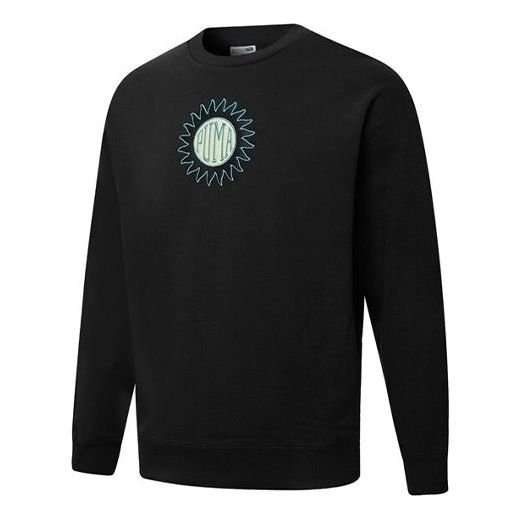 Villapaita Puma Downtown Graphic Crew Living Series Embroidered Knit Pullover Musta | 533677-01