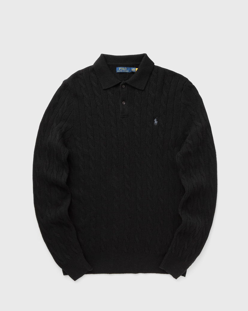 Villapaita Polo by Ralph Lauren Cable Knit Polo Sweater Musta | 710974165001