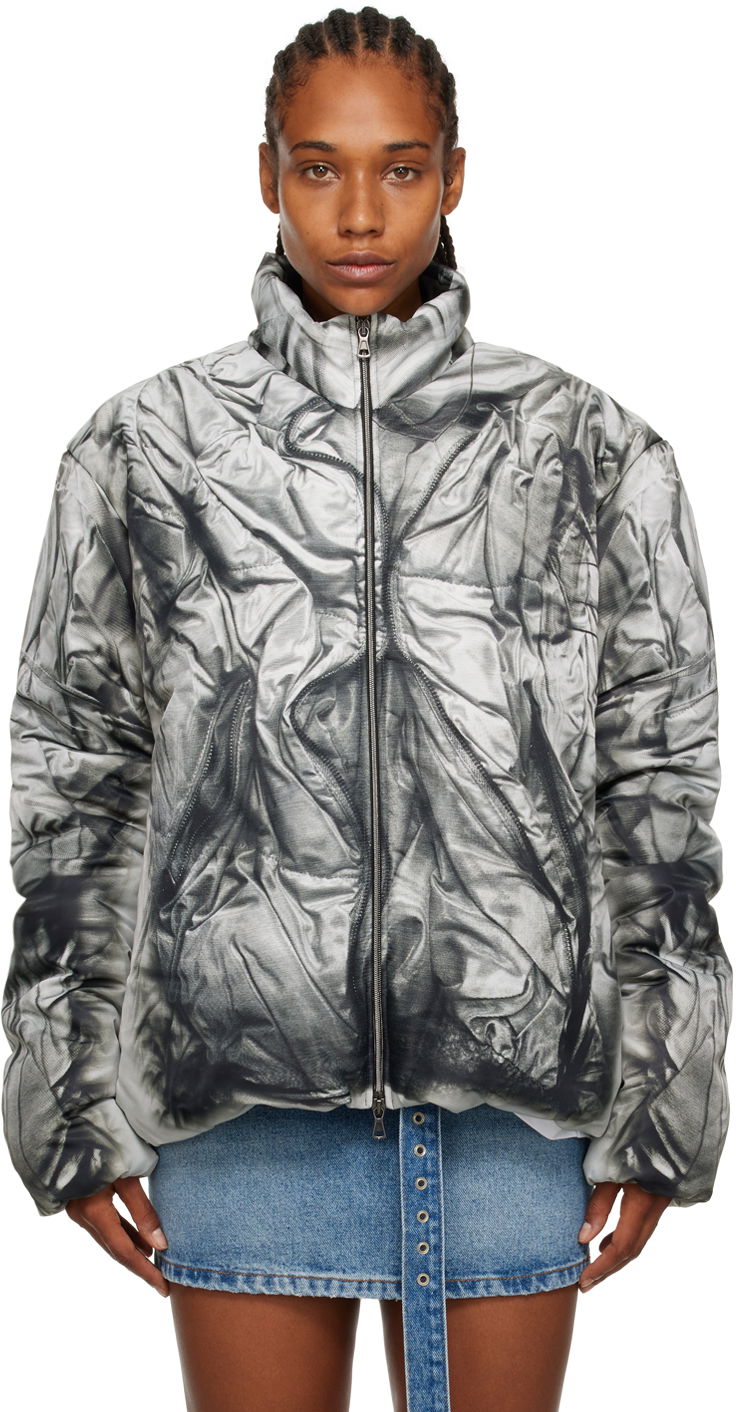 Puffer takki Y/PROJECT Gray Compact Puffer Jacket Harmaa | JACK109-S25