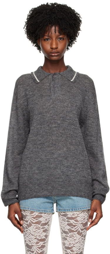 Villapaita We11done Frayed Polo Sweater Harmaa | WD-KT1-23-665-U-GY, 0