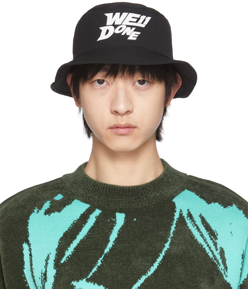 Hattu We11done Logo Bucket Hat Musta | WD-AH1-22-407-U-BK