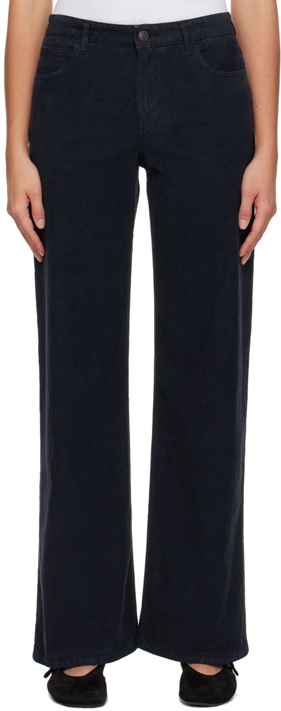 Housut The Row Eglitta Navy Wide-Leg Trousers Sininen | 6634-W2789