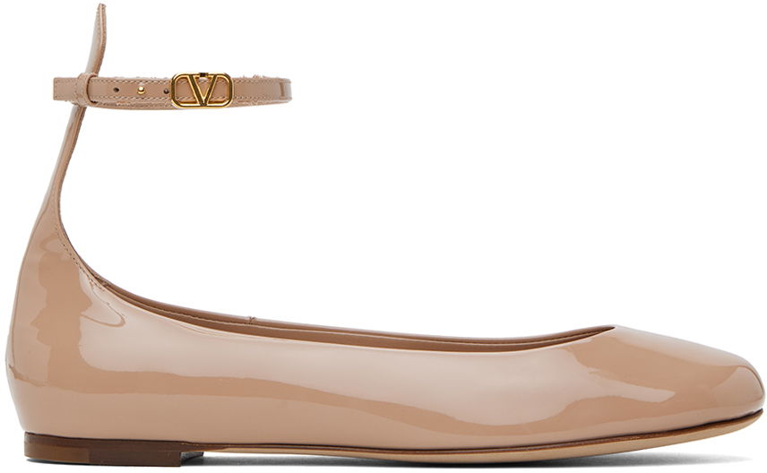 Kengänhoito Valentino Valentino Garavani Tan-Go Patent Leather Ballerina Flats Beige | 4W2S0HF0VNE, 0