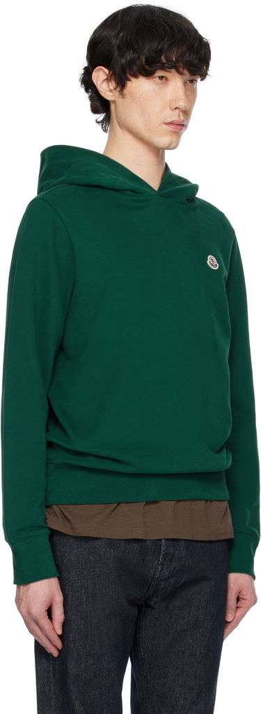 Huppari Moncler Moncler Cotton Logo Patch Hoodie Musta | K10918G0003589AUJ, 4