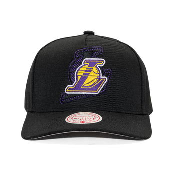 Korkki Mitchell & Ness NBA Los Angeles Lakers Tilted Pro Snapback Cap Musta | HP12813-LALBLCK, 1