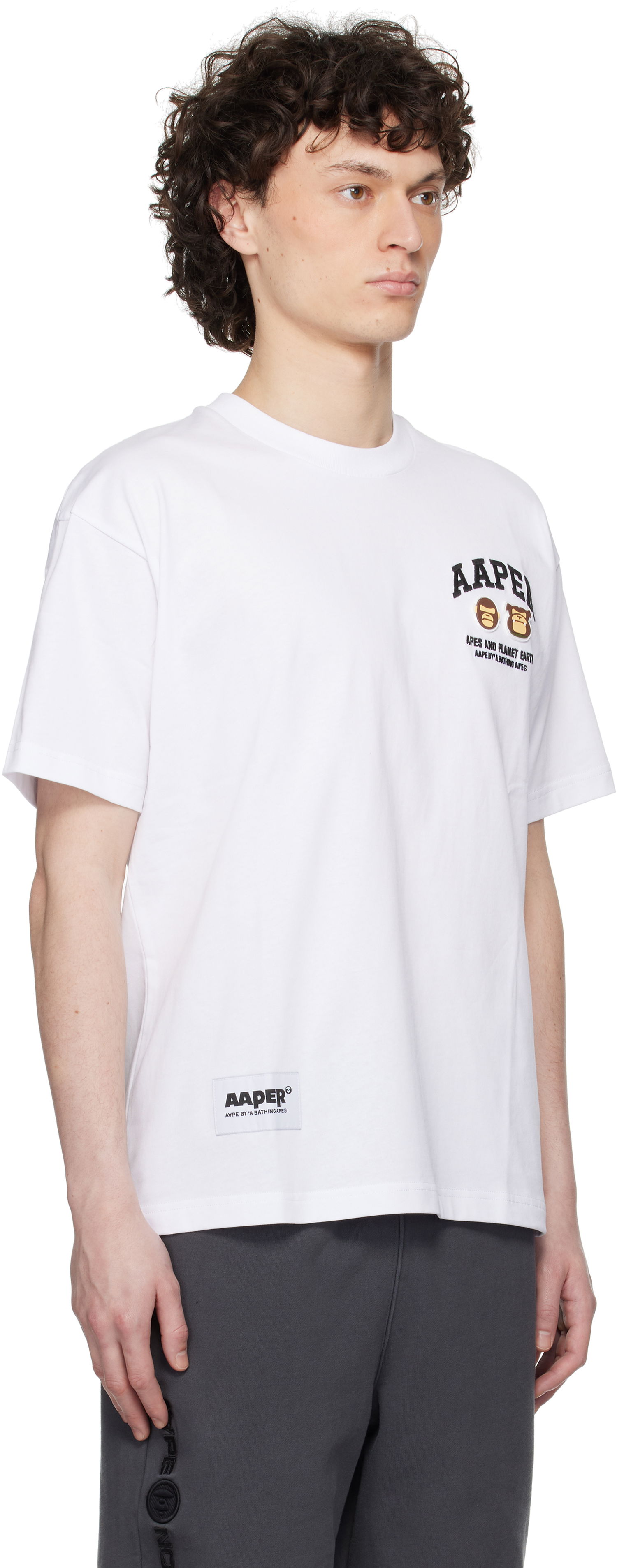 T-paita AAPE by A Bathing Ape AAPE By A Bathing Ape 'AAPER' Logo Short Sleeve T-Shirt Valkoinen | AAPTEM1611XXNWHX, 1