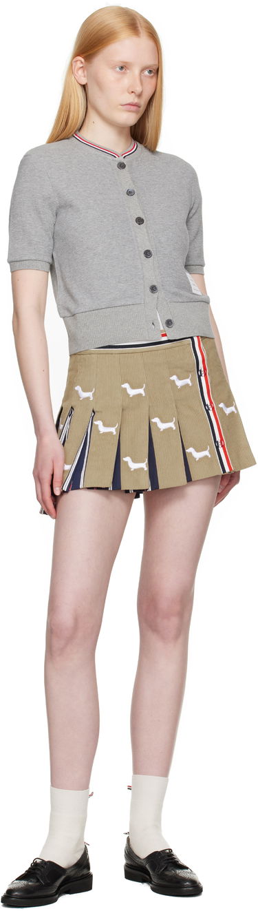 Villapaita Thom Browne Thom Browne Cotton Waffle Short Sleeve Cardigan Harmaa | FJT390A-J0216, 3
