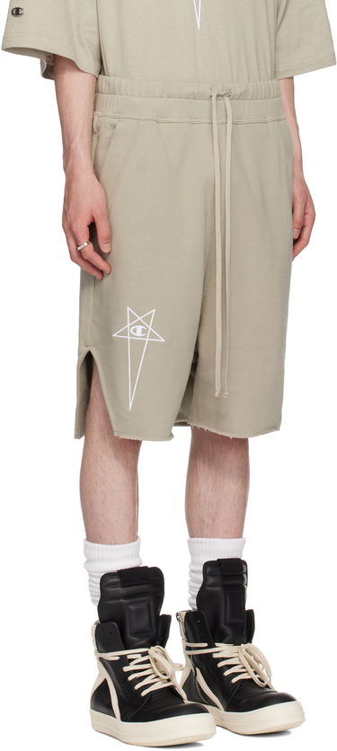 Shortsit Rick Owens Rick Owens Champion Edition Beveled Pods Shorts Beige | CM01E1688 CHFE FELPA, 1