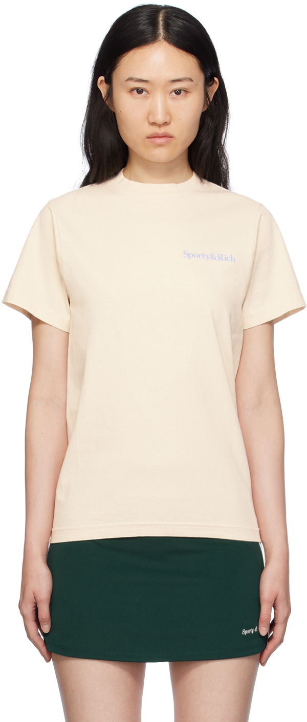 T-paita Sporty & Rich 'Drink More Water' T-Shirt Beige | TSAW2372CR