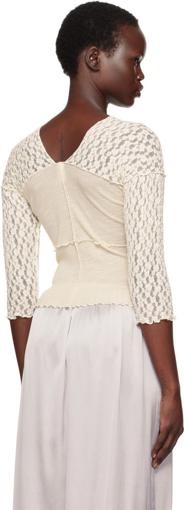 Crop top Baserange Nehru Long Sleeve T-Shirt Valkoinen | TONLS-LA-SP25, 2