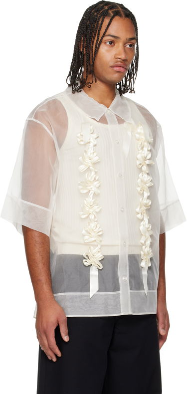 Paita Simone Rocha Ribbon Daisy Chain Boxy Shirt Valkoinen | 5388 0360, 1