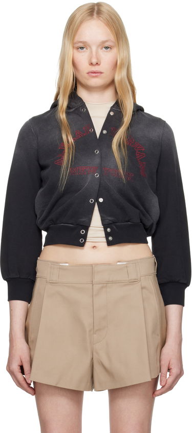 Villapaita Alexander Wang Alexander Wang.t Shrunken Cotton Terry Cardigan Musta | 4CC2251554, 0