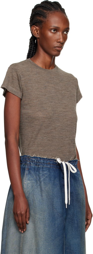 T-paita Maison Margiela MM6 Maison Margiela Sheer Wool T-Shirt Musta | S52GC0354 M20123, 4