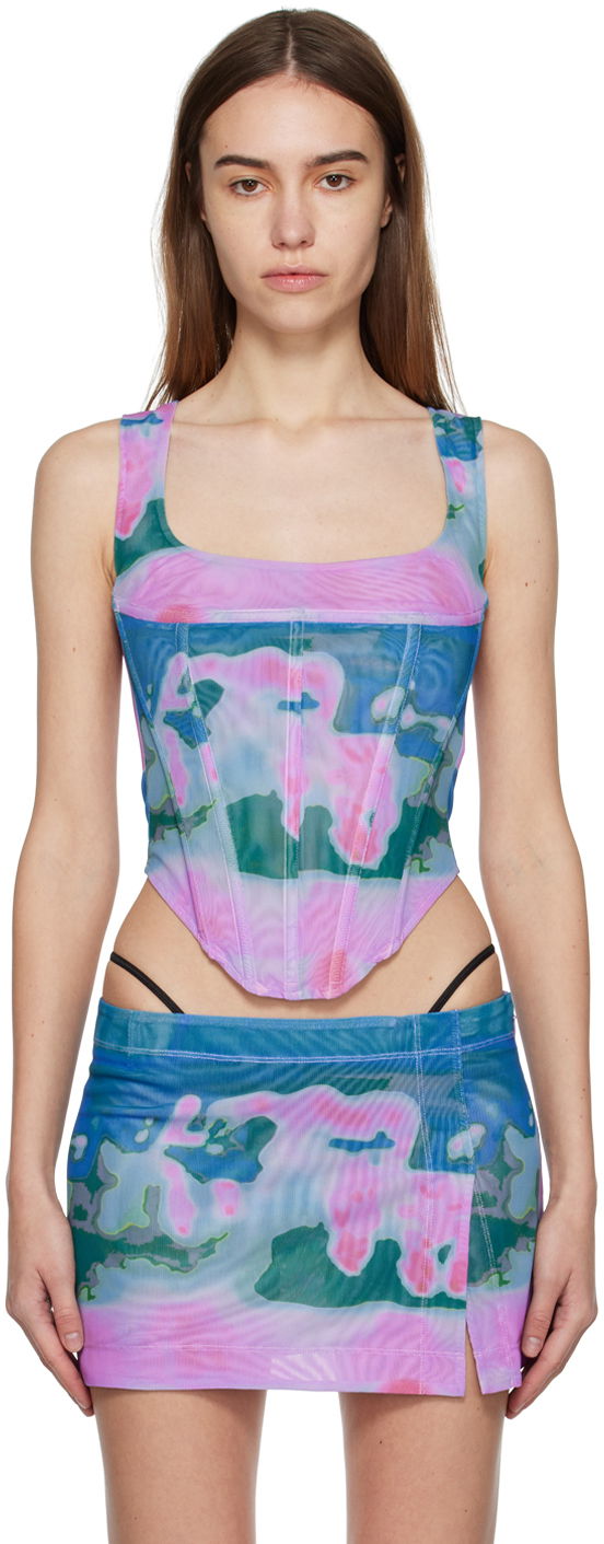 Hame Miaou Miaou Campbell Mesh Corset Tank Top Monivärinen | 7020PM1THP